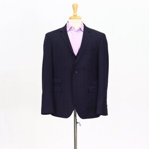 Strong Suit 44R Navy Blazer Sport Coat Jacket 2-Button Solid Y671